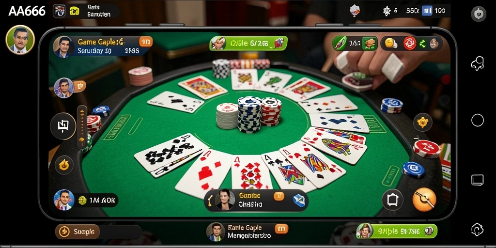 Tampilan gameplay seru dalam permainan Gaple AA666.