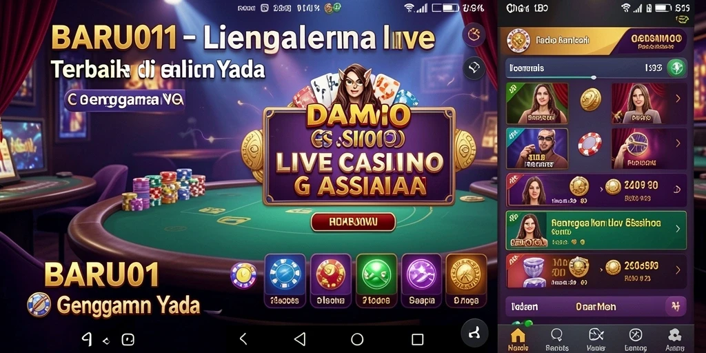 Screenshot gameplay BARU01 menampilkan suasana Live Casino yang mendebarkan.