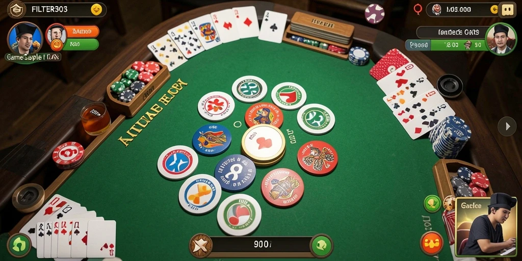 Screenshot FILTER303 menampilkan gameplay Gaple yang seru dan interaktif.
