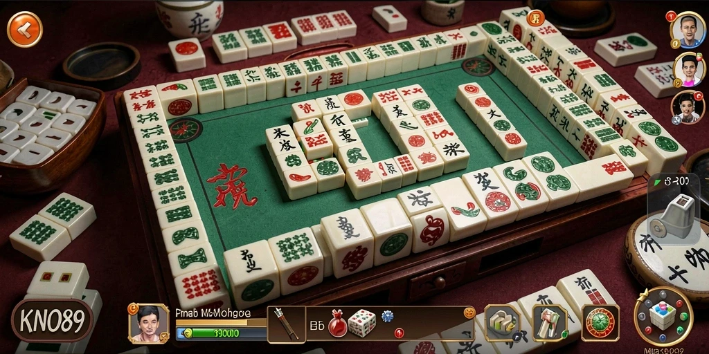 Tampilan gameplay menantang di KNO89 dengan elemen Mahjong.
