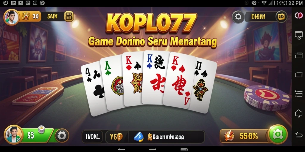 Tampilan gameplay KOPLO77 yang menarik saat bermain Domino.