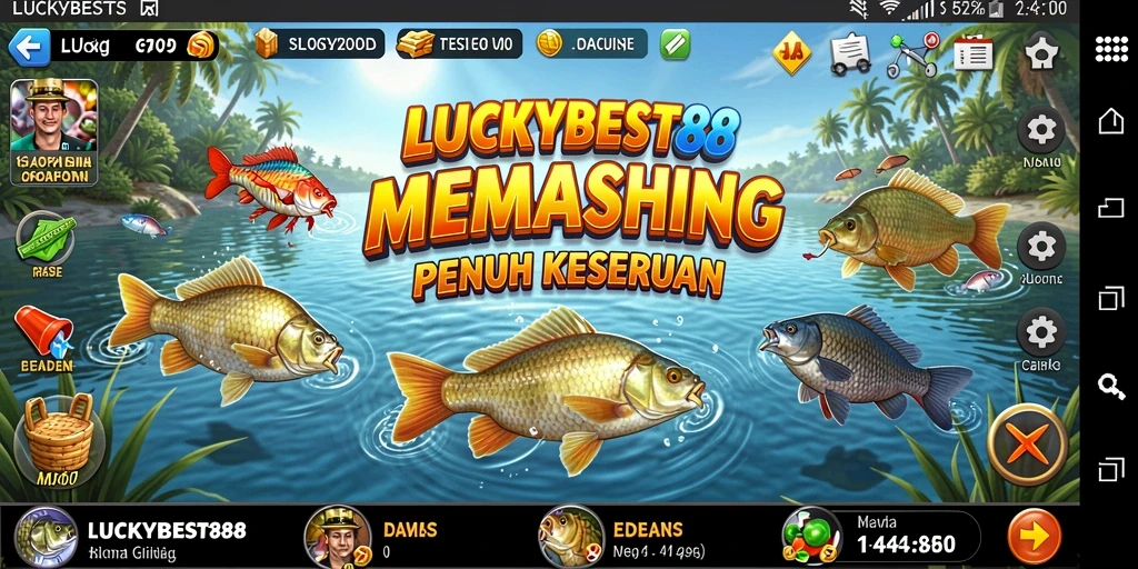 Tangkapan layar gameplay LUCKYBEST88 yang menunjukkan pengalaman memancing seru.