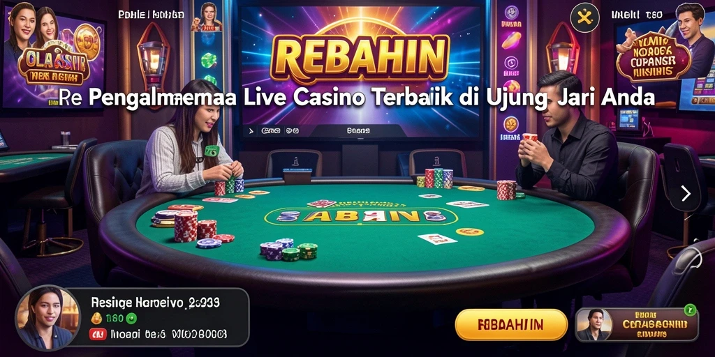 Gameplay Live Casino yang mendebarkan di aplikasi REBAHIN.