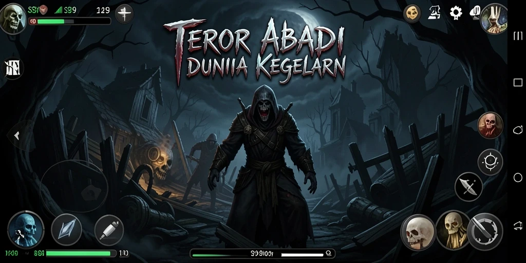 Screenshot gameplay S9S9 yang menegangkan dengan suasana kegelapan.