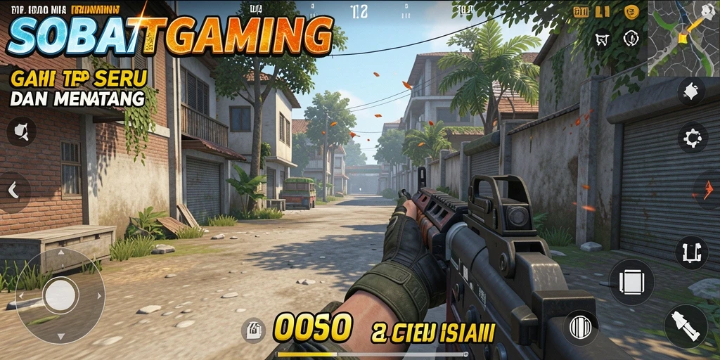 Screenshot menunjukkan aksi tembak-menembak seru dalam SobatGaming.