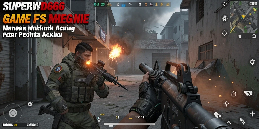 Tampilan gameplay mendebarkan dari SUPERWD666 yang penuh aksi.
