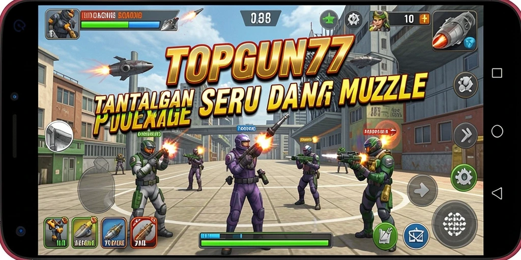 Screenshot gameplay TOPGUN77 menampilkan tantangan puzzle yang menarik.